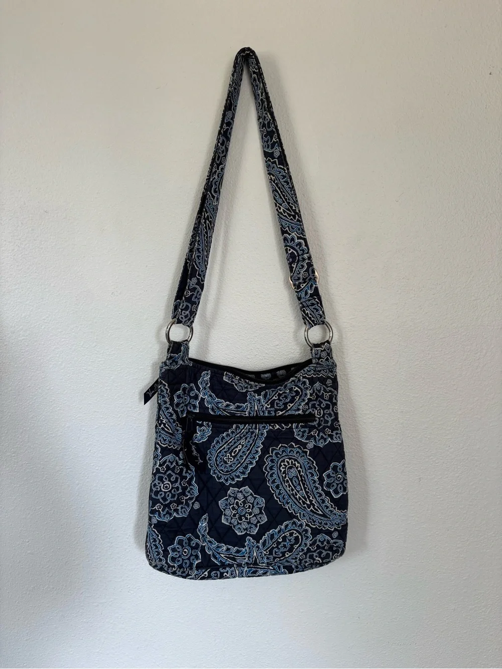 Vera Bradley Navy Quilted Paisley Shoulder/Crossbody Bag